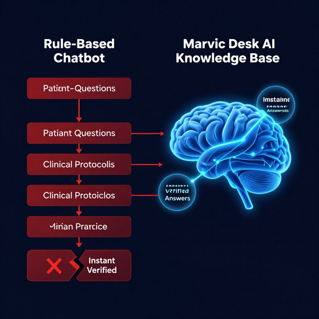 AI knowledge base performing intelligent clinical triage and escalation for a medical practice